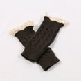 thumbnail image 4 of AWZXDE Knitted Mittens Lace Casual Fingerless Half Gloves for Women - Stylish and Versatile Knit Solid Gloves Dark Gray,A, 4 of 4