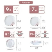 VEWEET 24-Piece Porcelain Dinnerware Set, Ivory White Dinner Set, Service for 6