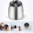 thumbnail image 2 of Ashtray Stainless Steel With Lid Heavy Ashtray Storm Wind Non Slip Base（1 Piece，silver）, 2 of 5