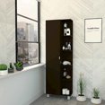 thumbnail image 6 of Plethoria Home 5-Shelf Tall Cabinet Black Wengue, 6 of 8