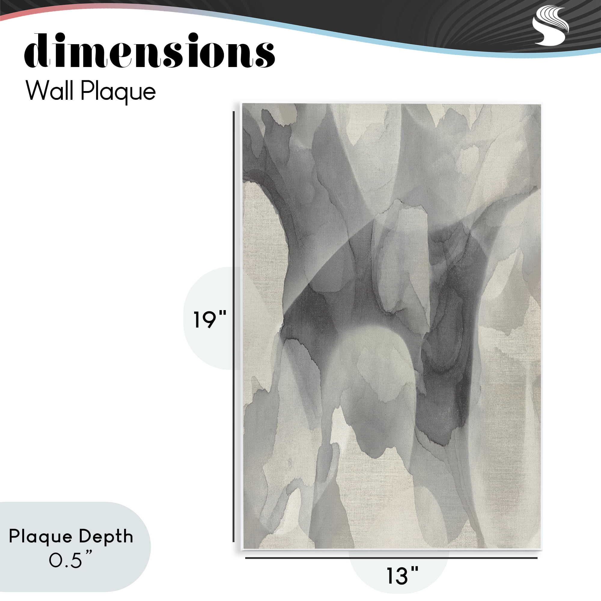 Stupell Industries Monochrome Watery Drips Wall Plaque Art, design by Kippi Leonard