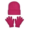 thumbnail image 5 of QUOTAY Hats for Kids with Kids Gloves Set Soft Winter Hat and Mittens for Boys Girls Toddler Lined 2-8 Years Hot Pink，2-8 Years, 5 of 5