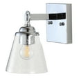 thumbnail image 5 of JONATHAN Y Marion 5" 1-Light Hurricane Metal/Seeded Glass LED Vanity Light, Chrome, 5 of 7