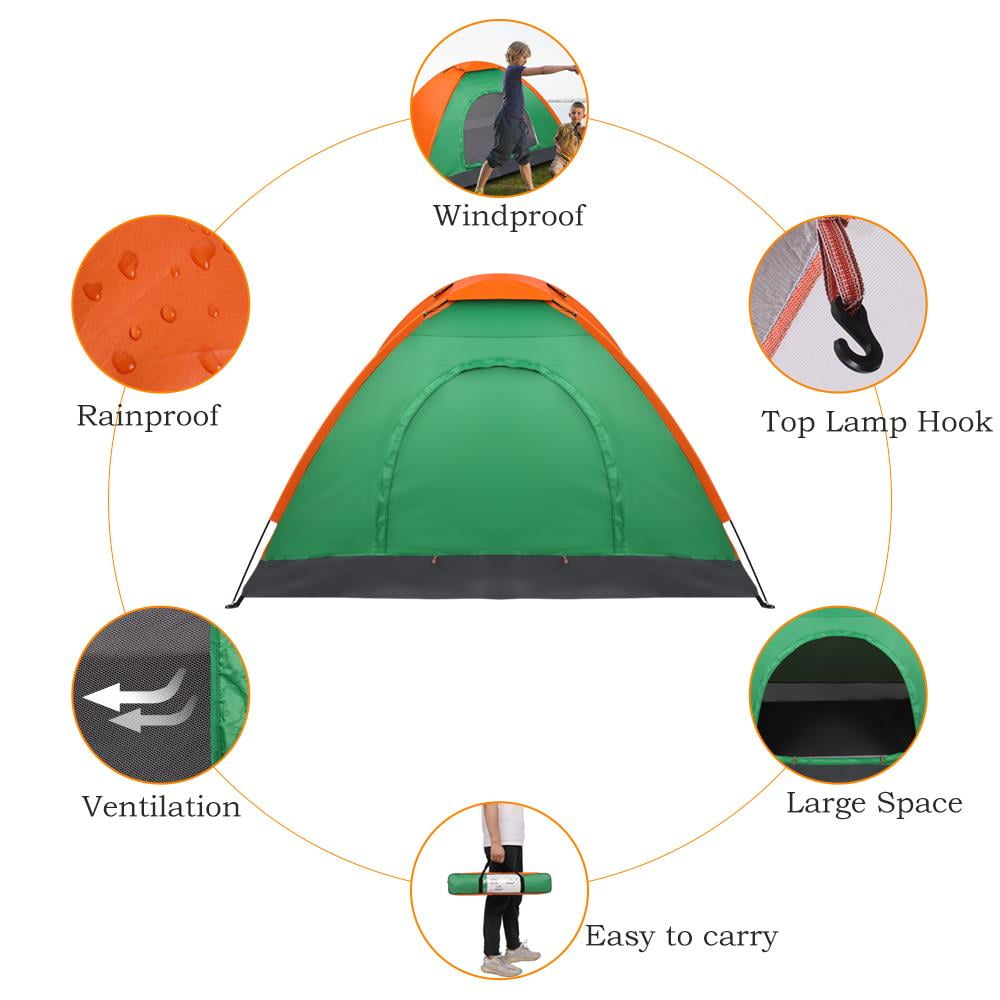 Coleman 4-Person Instant Pop-Up Tent 1 Room, Green - Walmart.com
