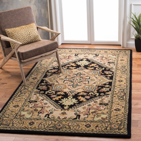 Safavieh Heritage York Oriental Wool Area Rug, Black/Gold, 4' x 6'