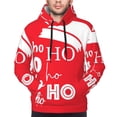 thumbnail image 4 of KLL Saying Ho Ho Ho Print Mens Hoodie Long Sleeve Casual Pullover Hooded Sweatshirt Fashion Drawstring Hoodies with Pocket-Small, 4 of 6