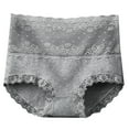 thumbnail image 2 of Elainilye Fashion Women Cotton Underwear High Waisted Sexy Lace Belly Tightening and Hip Lifting Oversized Cotton Underwear,Gray, 2 of 7