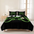 thumbnail image 3 of Queen Quilt Set 90''x96'', Green Game Controller Lightweight Bedspread Coverlet Set with 2 Pillow Shams, Modern Art Gaming Handheld Black Breathable All Season Quilt Bedding for Bedroom/Guest Room, 3 of 9