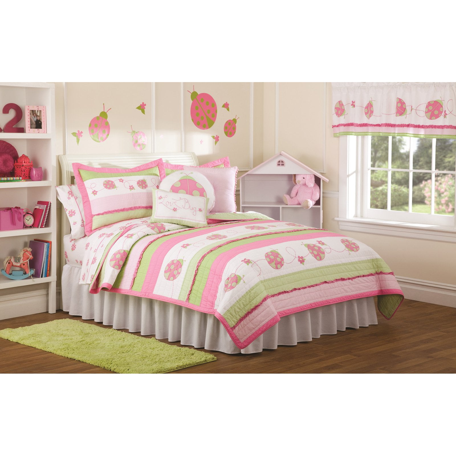 Crazy Pink Ladybug Quilt Set Walmart Com