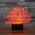 thumbnail image 2 of 3D Illusion Sailboat LED Night Light,7 Colors Gradual Changing Touch Switch USB Table Lamp for Holiday Gifts or Home Decorations, 2 of 5