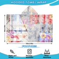 thumbnail image 2 of Pioneer Flower Floral Print Pattern Hooded Bath Towel，60"x35" for Ages 3 To 12 Kids, Quick Dry Lightweight Soft Microfiber Hood Beach Towel Cover Up for Kids, 2 of 7
