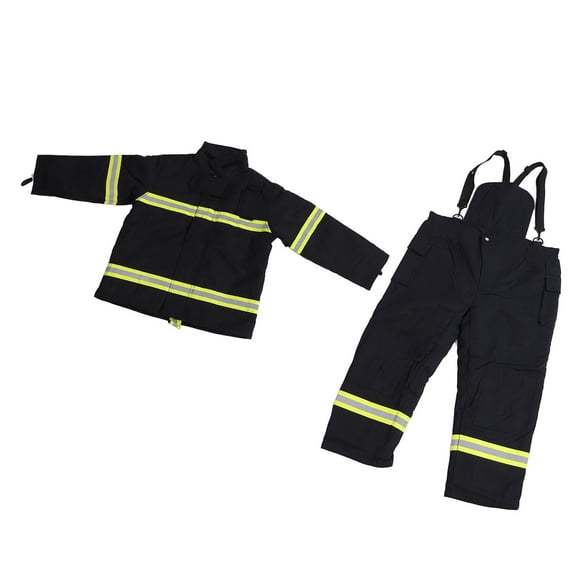 Flame Retardant Safety Suit, 4 Layer Thermal Insulation Jacket and Pants with High Visibility Reflective Strip, Flame Retardant, Reinforced Stitching, Strong Toughness