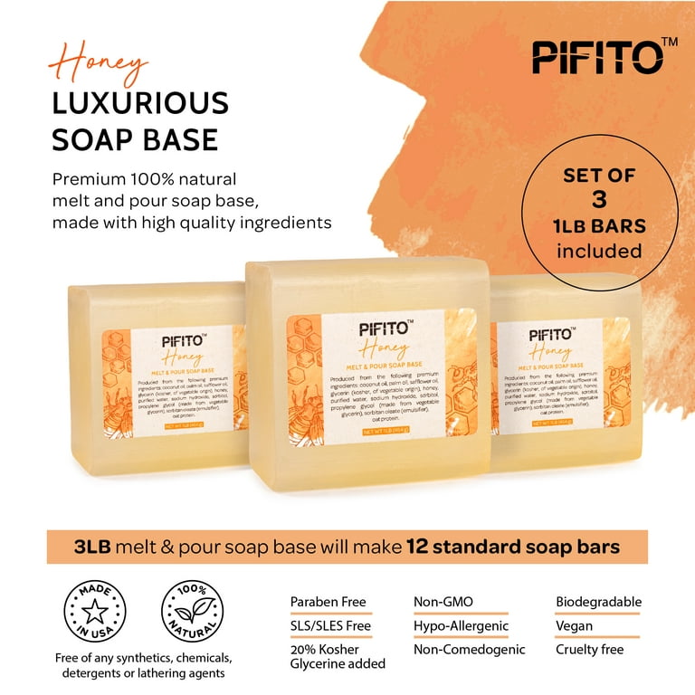 Pifito Premium Honey Melt and Pour Soap Base Making Supplies Glycerin