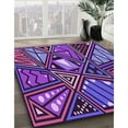 thumbnail image 2 of Ahgly Company Indoor Rectangle Patterned Purple Iris Purple Area Rugs, 7' x 9', 2 of 6