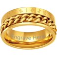 thumbnail image 1 of ORUYROP Can Engrave Viking Rune Spinner Rings for Men/Women, Size #7-#14 Chain Link Fidget Ring, Stainless Steel/Gold Plated/Black-Send Gift Box, 1 of 7