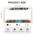 thumbnail image 3 of Pumpkin Patch Truck & Pumpkins License Plate Frame 2 Pcs Set Autumn Thanksgiving Pumpkin Personalized License Plate Frame for US Standard Vehicles for Women Men 2 Hole Metal License Plate Cover, 3 of 6