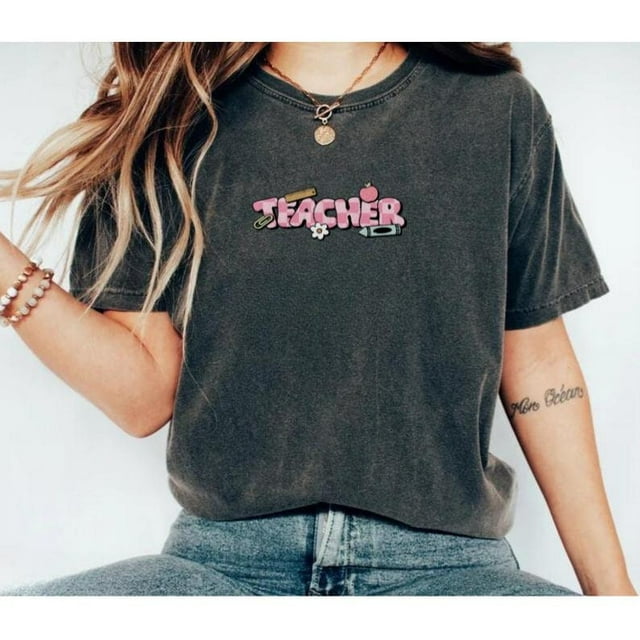 Chemise d'Enseignant Brodée Mignonne Confort Couleurs Chemise d'Enseignant Rentrée Scolaire - Ivoire - 2TG