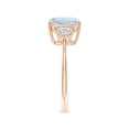 thumbnail image 6 of ANGARA Natural Cushion 2.7 ct Aquamarine Engagement Ring with Trio Diamonds in 14K Rose Gold for Women (Size-9mm) | March Birthstone, Anniversary, Jewelry Gift for Women | Natural Aquamarine Ring, 6 of 11