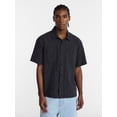 thumbnail image 2 of No Boundaries Textured Grid Boxy Fit Resort Shirt, Men's XS-5XL, 2 of 6
