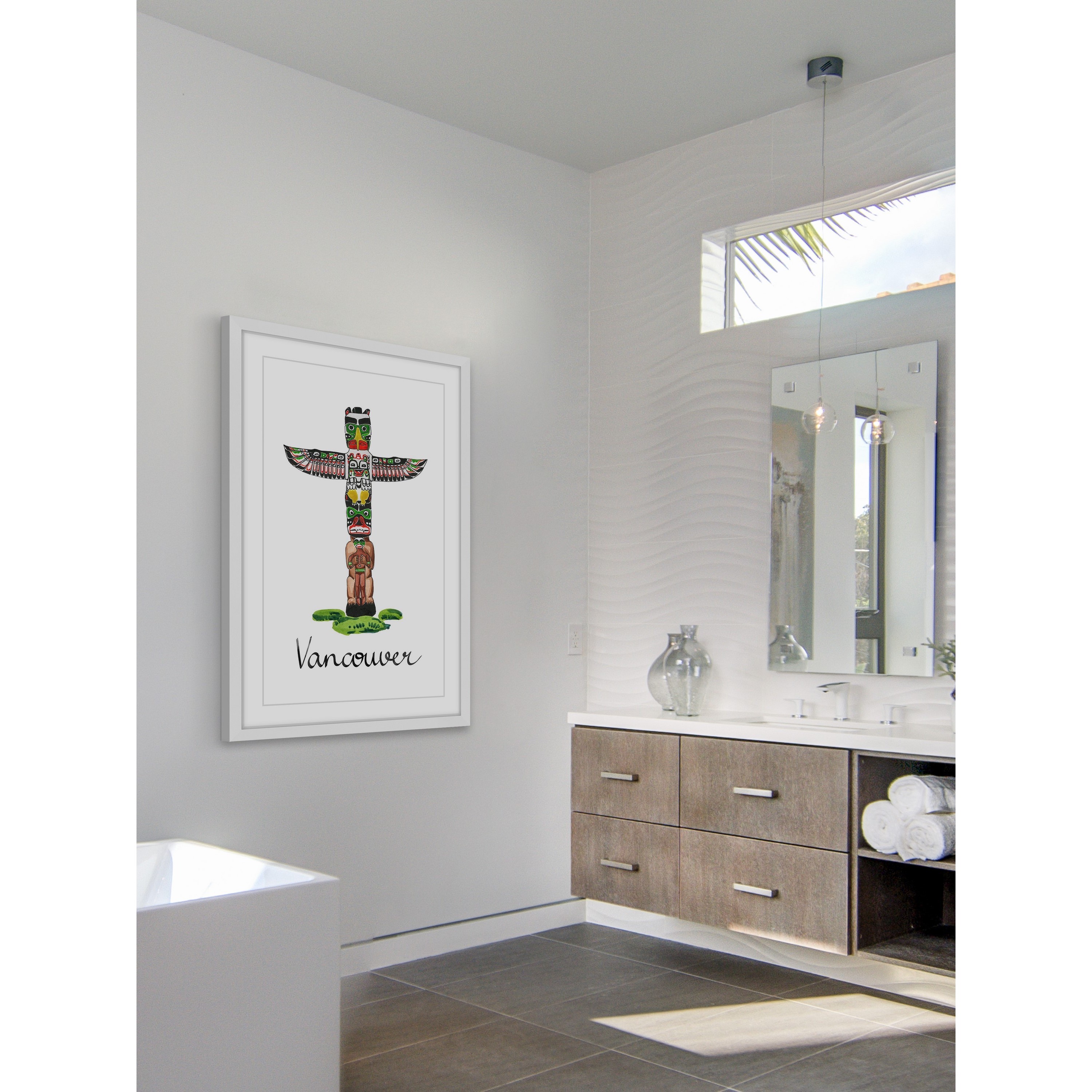 Marmont Hill ''First Nations Totem Pole'' Framed Painting Print