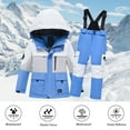 thumbnail image 2 of Kids Snow Suit Boys Girls Winter Thickened Ski Jacket Pants Set Hooded Straps Set Windproof Girls Thanksgiving Outfit, 2 of 9