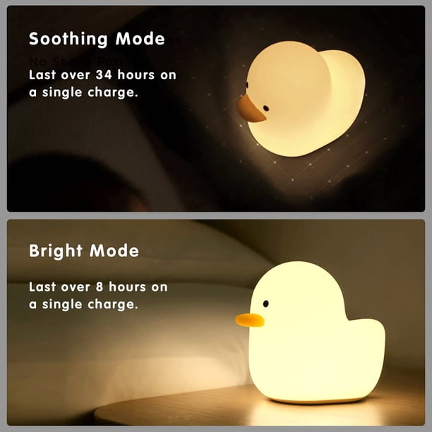 Lampada da comodino ricaricabile a luce notturna dimmerabile in Silicone con luce notturna a forma di anatra piatta per l'allattamento al seno sala Kawaii  39