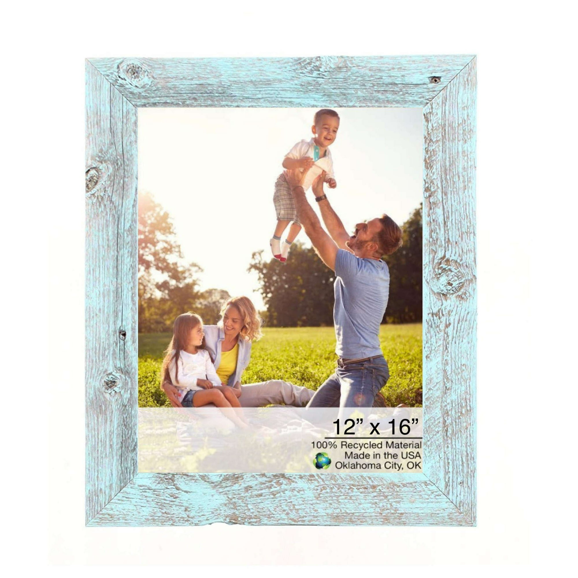 12” X 16” Rustic Farmhouse Light Aqua Blue Wood Frame 12” X 16” Rustic Farmhouse Light Aqua Blue Wood Frame
