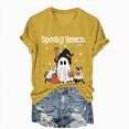 thumbnail image 5 of NOLDARES Halloween Oversized Shirts for Women Spooky Season T-Shirt Halloween Pumpkin Costume Ghost Fall Tees Top,Yellow,S, 5 of 5