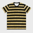 thumbnail image 3 of T Shirt For Men Black Stripes Pattern T-Shirt Elegant Gold Glitter Vintage Beach Custom Tee Shirt St, 3 of 7