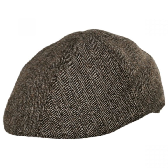 Herringbone Wool Blend Duckbill Ivy Cap - M - Brown