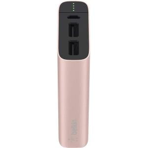 Belkin MIXIT↑ Metallic Power Pack 6600 - For Smartphone, Tablet PC, USB Device, Action Camera, iPhone, iPad, Wearables - 6600 mAh - 3.40 A - 5 V DC Output - 5 V DC Input - 3 x - Rose (Best Power Pack For Iphone 5)