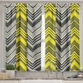 thumbnail image 2 of Ambesonne Yellow and White Valance & Curtain, Zigzag Pattern, 55"x24", Yellow Cream Grey, 2 of 6