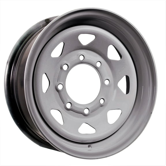 eCustomrim Trailer Wheel Silver Rim 16X6 16" Spoke Style 8 Lug On 6.5" Center
