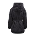 thumbnail image 6 of XFLWAM Women Winter Warm Zipper Jacket Coat Hooded Outwear with Belted Black XS, 6 of 6