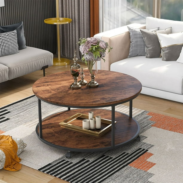 Coffee Table Solid Wood, Small Coffee Table With Casters