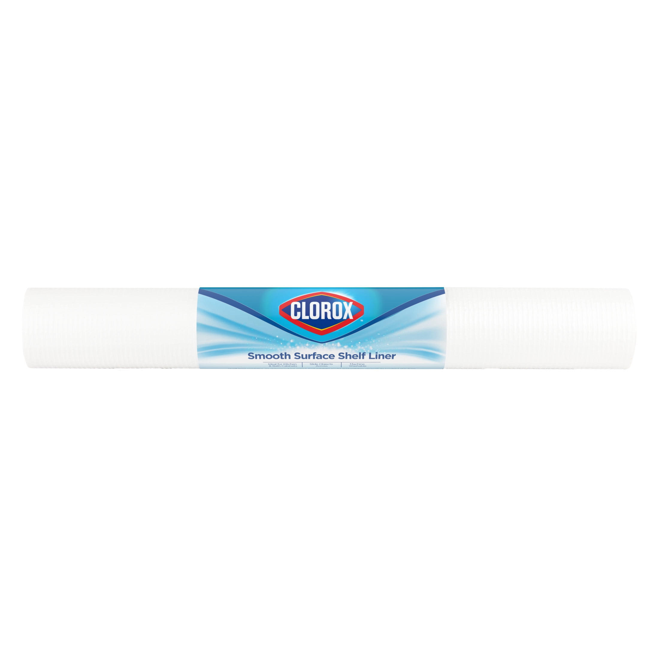 (2 pack) Smooth Surface Shelf Liner with Clorox, White, 20 in. x 8 ft. Roll