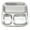 Lifestyle Block Stainless Steel Three Section Plate for Kids - Square Divided Kid's Plate