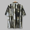 thumbnail image 5 of Mens Shirts Striped Short Sleeve Button Down Lapel Plus Size Blouses Casual Loose Summer Tops White L, 5 of 8