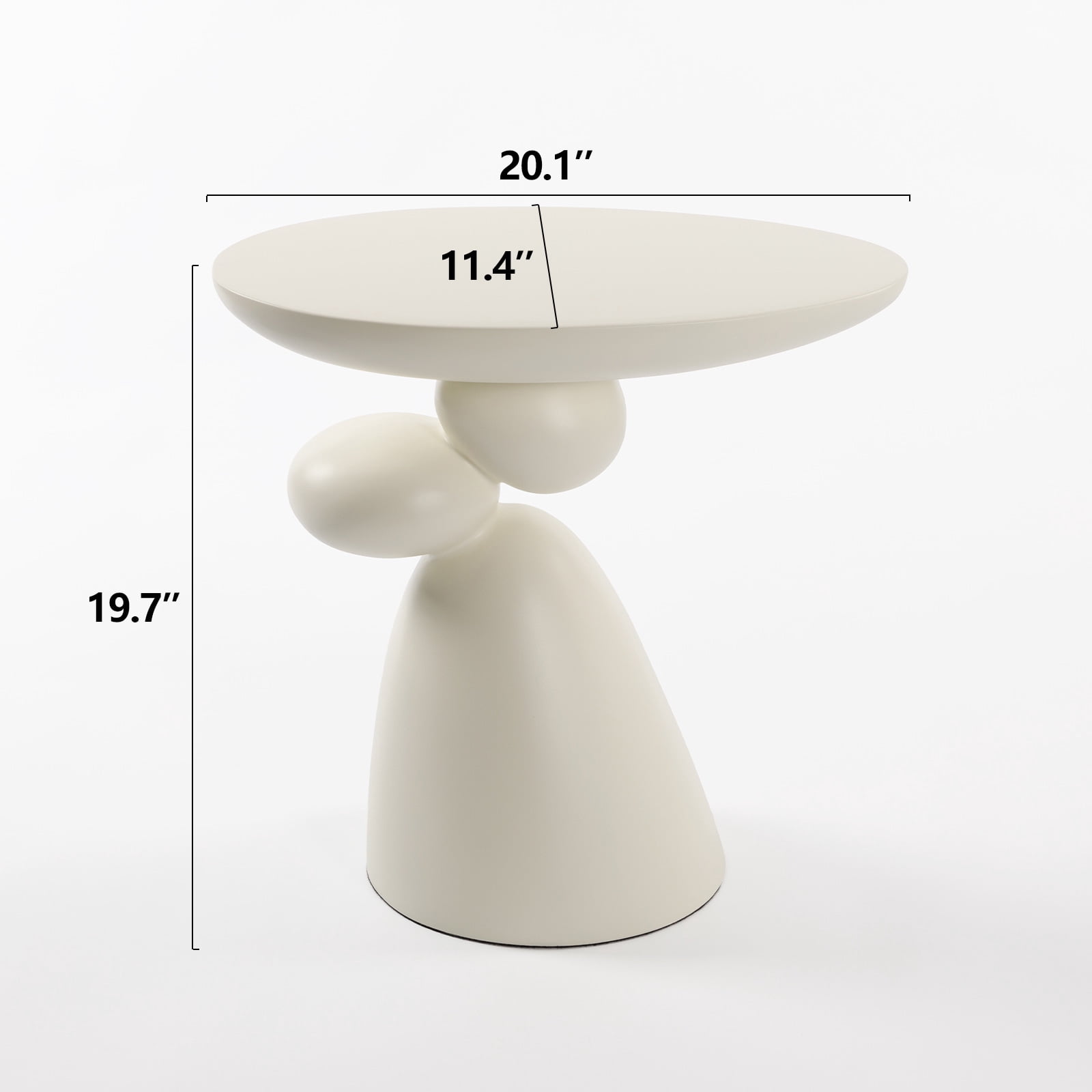 MAYEERTY End Table, Fiberglass Side Table, Modern Minimalist Corner Table, Coffee table with Decoration, Home Decor for Living Room, Bedroom, Guestroom