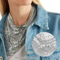 thumbnail image 5 of ROZYARD Cool Metallic Bandanas Neckerchief Music Festival Scarf for Casual Formal Party, 5 of 17