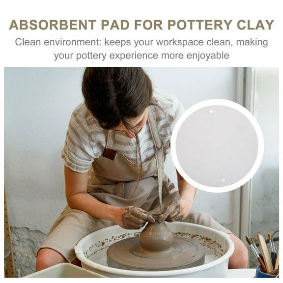 HOMEMAXS Pottery Clay Trimming Absorbent Cloth Round Trimming Pad For Clay Throwing Absorbent Pad Pottery Clay Accessories For Pottery Ceramic Tool