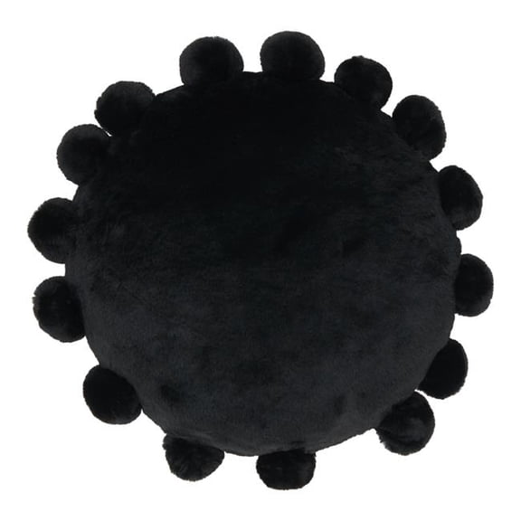 Saro Lifestyle Posh Faux Bunny Fur Pom Pom Poly Filled Throw Pillow