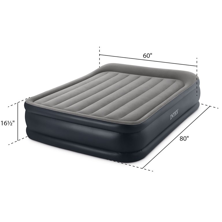 Intex Twin Size Deluxe Pillow Raised Inflatable Airbed with Built