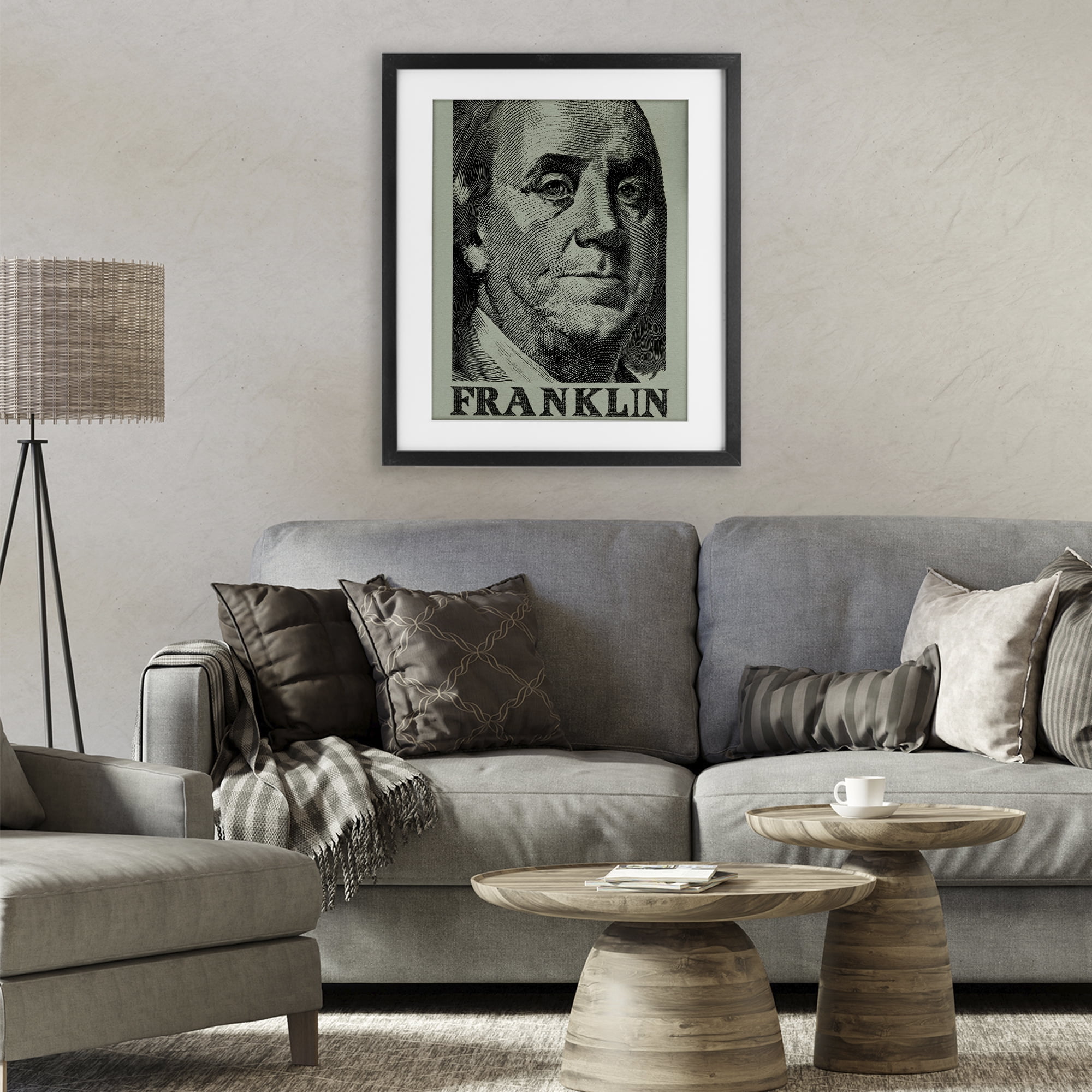 Stupell Industries Franklin's Influence Portrait Black Framed Print Under Glass, design by Svetlana Aleynikova