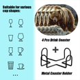 thumbnail image 2 of BaHomeck Drink Coasters Set of 4 with Holder grizzly bear in the Rocky Mountains with boulders Water Absorbent Ceramic Coasters Tabletop Protection,Suitable for Various Cup ,Home Decor, 2 of 4
