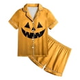 thumbnail image 4 of KPOPLK Girls Pajama Sets Cotton Sleepwear Button Down Short Sleeve with Ruffle Shorts PJS 2-12Y,Size 6-7 Years, 4 of 6