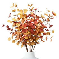 Artificial Fall Eucalyptus Leaf Florals Stems Bouquet 6 pcs 3 color - Wedding Vase Bouquet Flower Flores Artificiales Para Decoration