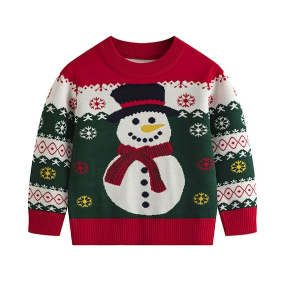GYRATEDREAM Toddler Little Girl Boy Christmas Sweatshirt Kid Ugly Santa Claus Snowman Sweater Pullover Shirt Xmas Long Sleeve Tee Top Clothes for 3Y Green
