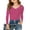 Hot Pink, variant on Girls Shirts Long Sleeve Ribbed V Neck T Shirt Casual Top for Big Kids and Tweens Soft Breathable Children Beige 9 Years-10 Years