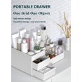 thumbnail image 3 of Organizador de caja de almacenamiento de cosméticos para escritorio de maquillaje con cajones para tocador, encimera de tocador, mostrador de baño, elegante soporte para cepillos - ROSA, 3 of 5